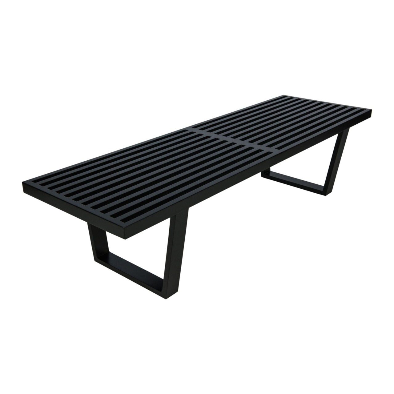 Leisuremod Home Furniture Mid-Century Black Inwood Platform Bench - 5 Feet